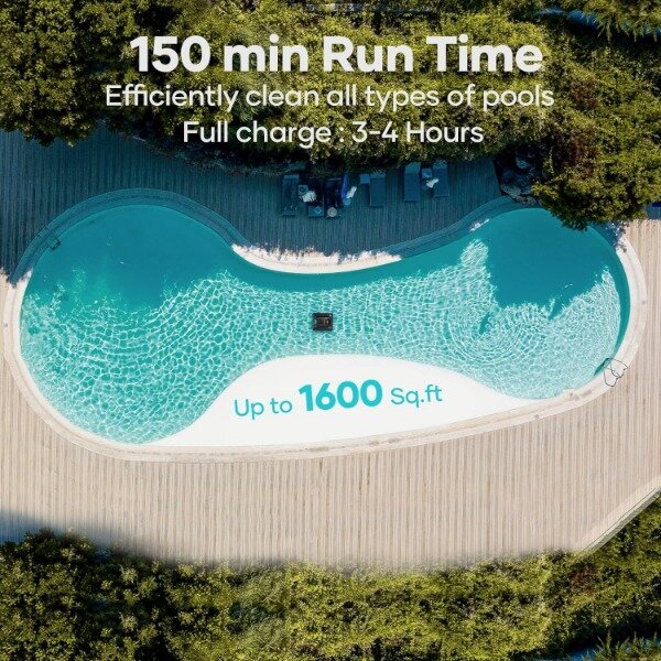 AIPER-Aspirateur de piscine l's pour piscines enterrées, nettoyeur de piscine robotique sans fil, livres muraux et de lignes d'eau, mise à niveau 2024