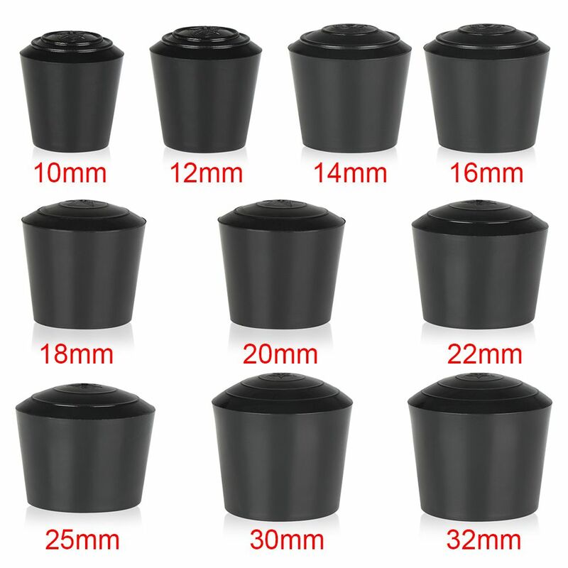 10pcs Black Round Table Chair Foot Non-Slip Cover Furniture Foot Environmental Protection Rubber Coat PVC Rubber Cover