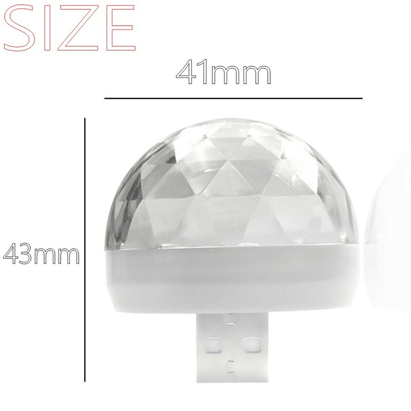 Led Apple USB Car USB Ambient Light DJ RGB Mini Colorful Music Sound Interface Holiday Party Atmosphere Interior Dome Trunk Lamp