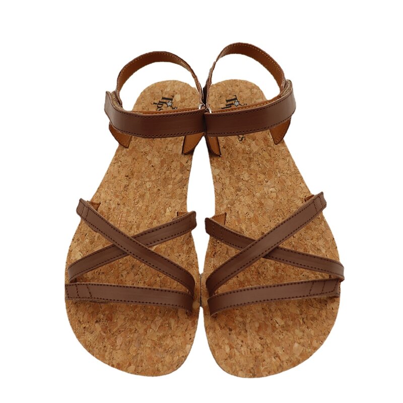 Tipsietoes/2024 г.; Летние кожаные сандалии на плоской подошве с перекрестными ремешками; Женская обувь с новой мягкой подошвой в минималистском стиле
