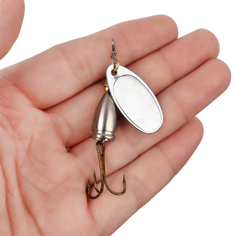 1/2/5Pcs Blade Rotating Spinner Metal Lure Brass Hard Artificial Spoon Bait Copper Freshwater Trout Fishing Tackle Fishing Bait