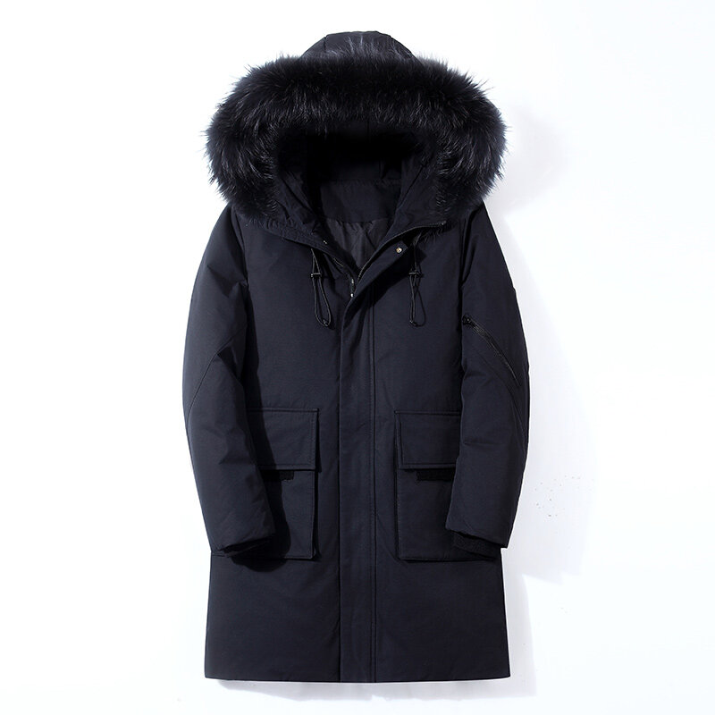 Manteau Long à capuche pour homme, parka chaude, coupe-vent, de haute qualité, à la mode, collection hiver 2021