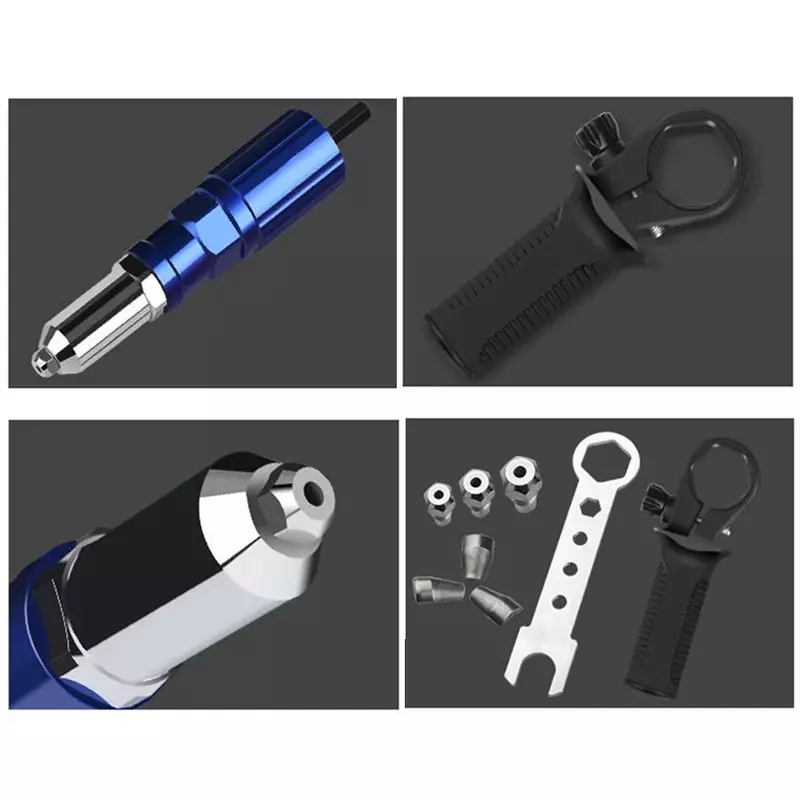 2.4mm-4.8mm Gun Adapter Kit Rivet Nut Gun Drill Connector for RivetTool Insert Nut Pull Rivet Tools Accessories
