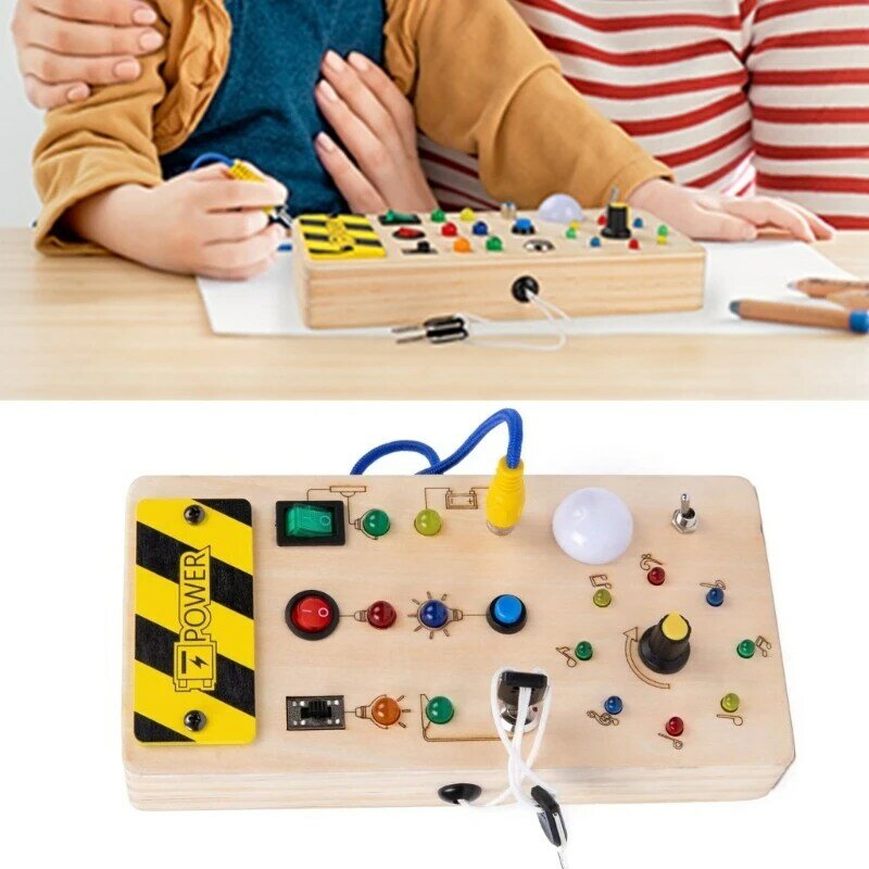 Multi-verwenden Beschäftigt Boards Spielzeug Montessori LED Board Spielzeug Kleinkind Elektrische PuzzleBoard Dropship