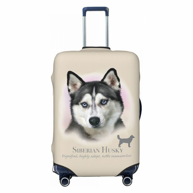 Copri valigia da viaggio per cani da compagnia a prova di polvere con protezione per bagagli Husky siberiano di moda personalizzata