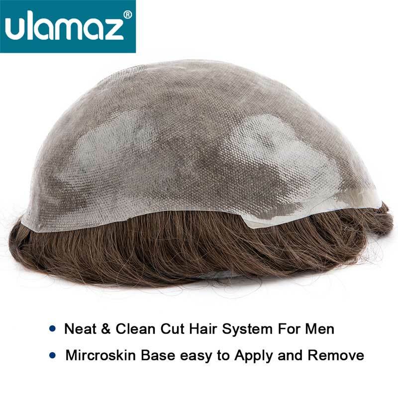 Ausverkauf nicht nachweisbare männliche Haar prothese 0,08mm Mikro haut Toupet Haar Männer 6 Zoll Perücken menschliches Haar Brasilien ist verfügbar