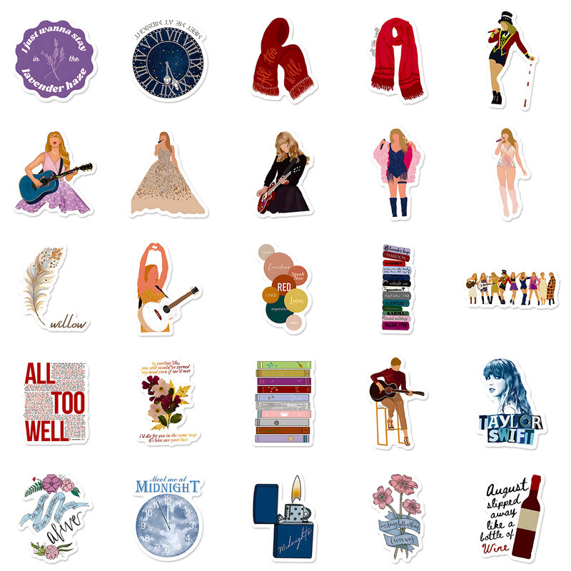 10/30/50 Cute and Charming Taylor Stickers Singer Taylor Swift Taylor Swift Stickers Notebook Stickers
