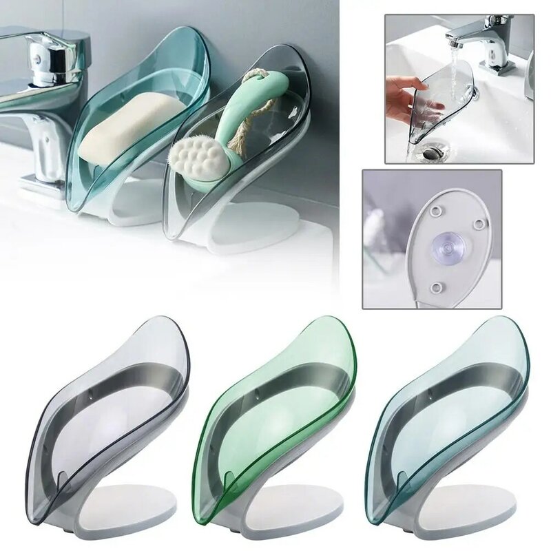 プラスチック製の石鹸皿,滑り止め,石鹸皿,葉,バスルーム用,キッチンアクセス,h5t4