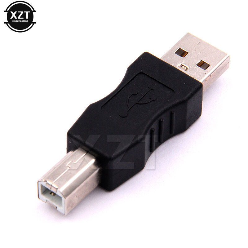 USB 2.0 A Macho para B Male Printer Port Adapter, conector da impressora, alta qualidade, novo, 1Pc