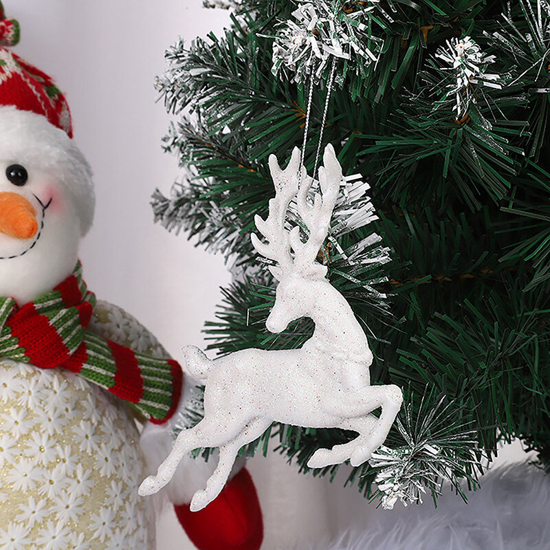1Pc zawieszka na choinkę biała klatka dla ptaków klatka Pentagram skrzydła łosia dekoracje na święta bożego narodzenia do domu ozdoby prezenty bożonarodzeniowe