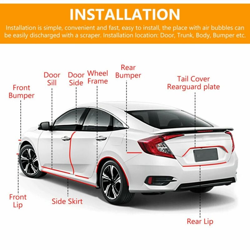 Clear Transparent Protective Film Roll Door Edge Car Body Scratch Protector Tapes Door Sill Strip Invisible Transparent Sticker