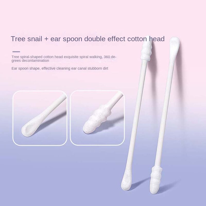 100Pcs/set Eyelash Glue Removing Cotton Swabs Ear Pick Cleaner Ear Cleaner Spoon Makeup Cotton Stick