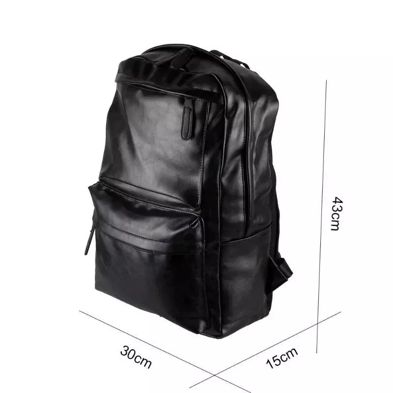 Mochila portátil de couro grande impermeável para homens e mulheres, mochila de viagem, mochila preta escolar, mochilas de alças ajustáveis macias, nova