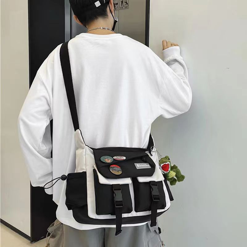 Casualowa nylonowa torba na ramię dla mężczyzn kobiet nastolatka o dużej pojemności torba kurierska z pojedynczą torbą na ramię do codziennego użytku w podróży