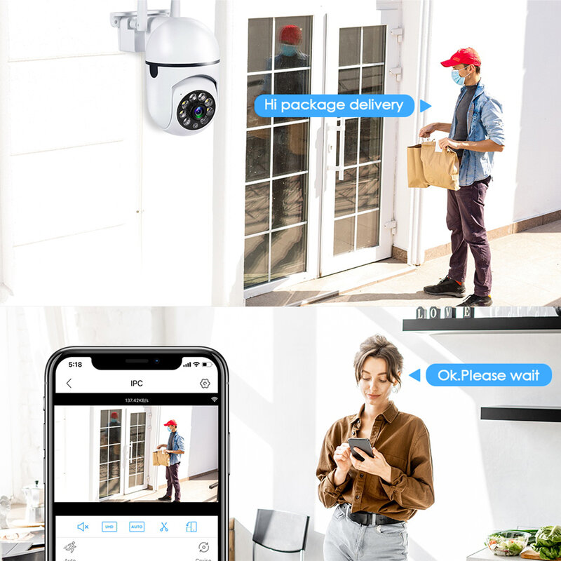 5g wifi kamera 3mp überwachung sicherheits schutz kamera externer drahtloser monitor smart track nachtsicht im freien wasserdicht
