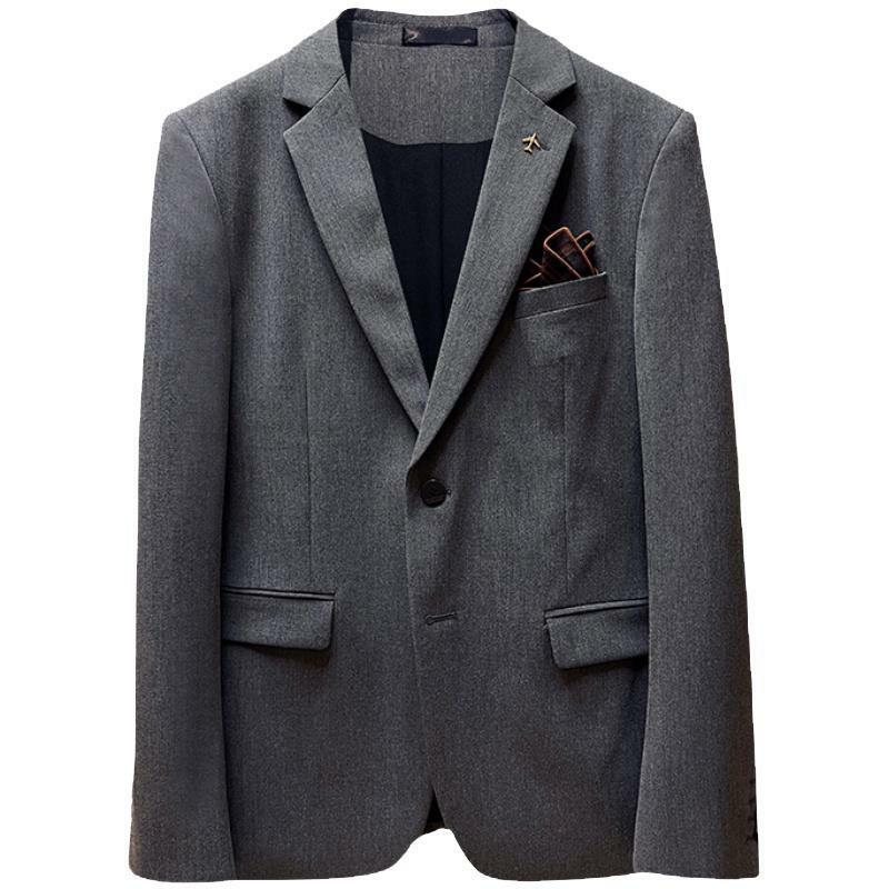 3-B1 Two-button suit, men's high-end dress suit, casual large size slim fit fat man's jacket, groom's suit, three-piece trendy