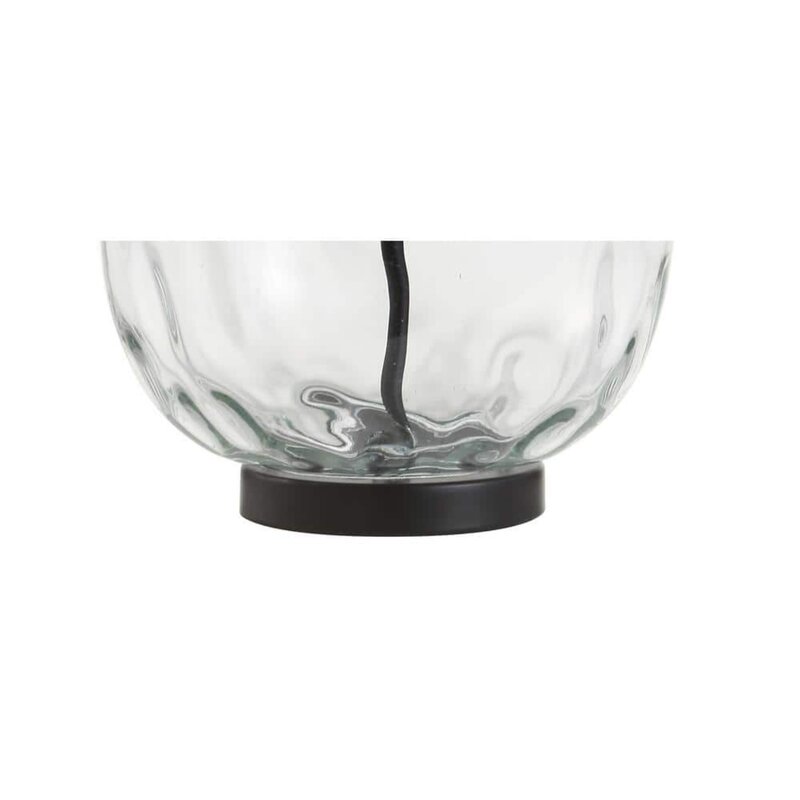 US Rae 26.5 in. Clear/Black Glass/Metal LED Table Lamp