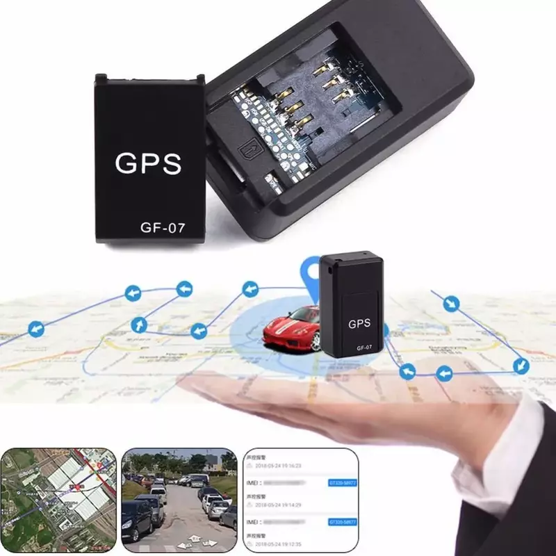 GF-07 Mini Anti hilang GPS mobil hewan peliharaan, pelacak lokasi Anti hilang Anti Maling dengan lokator kartu SIM magnetik kuat Waktu Nyata