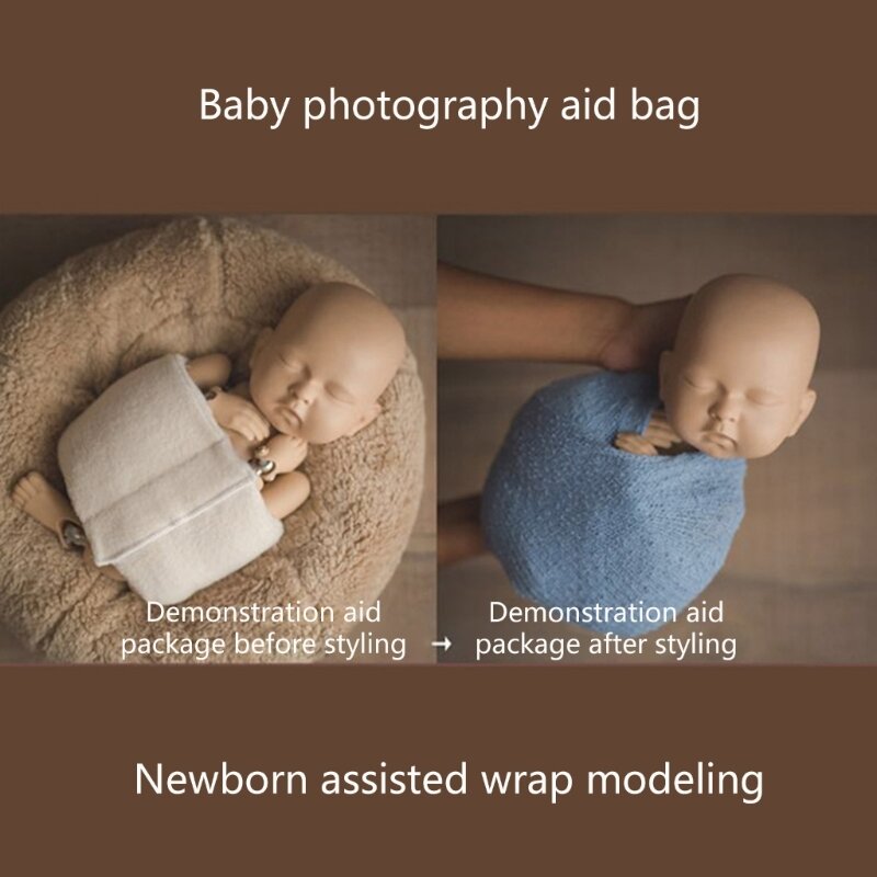 Newborn Photography Props Swaddle Wrap Adjustable Baby Pose Assistance Wrap Cloth Baby Photo Shooting Aid Bag Accessories
