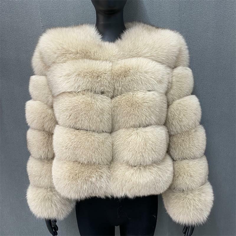 style real fur coat 100% natural fur jacket female winter warm leather fox fur coat high quality fur vest Free shipping