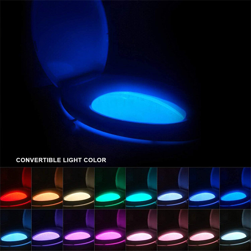 Motion Sensor Toilet Light Smart LED Night Lights 16 Colors Washroom Night Lamp Toilet Lamp Bowl Lighting For Bathroom Washroom