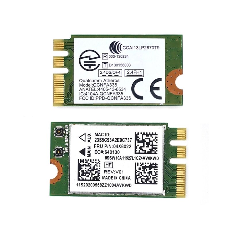 Network Card ForLenovo G40-70 G40-80 G50-80 B40-80 Z40-70 E455 E555 M.2-NGFF Wireless WiFi Card QCNFA335 FRU 04X6022