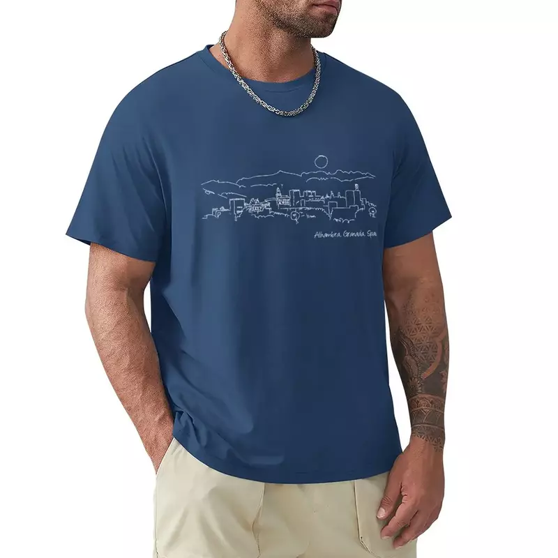 Alhambra Sunset (dark) camiseta para hombre, blusa de aduana, ropa