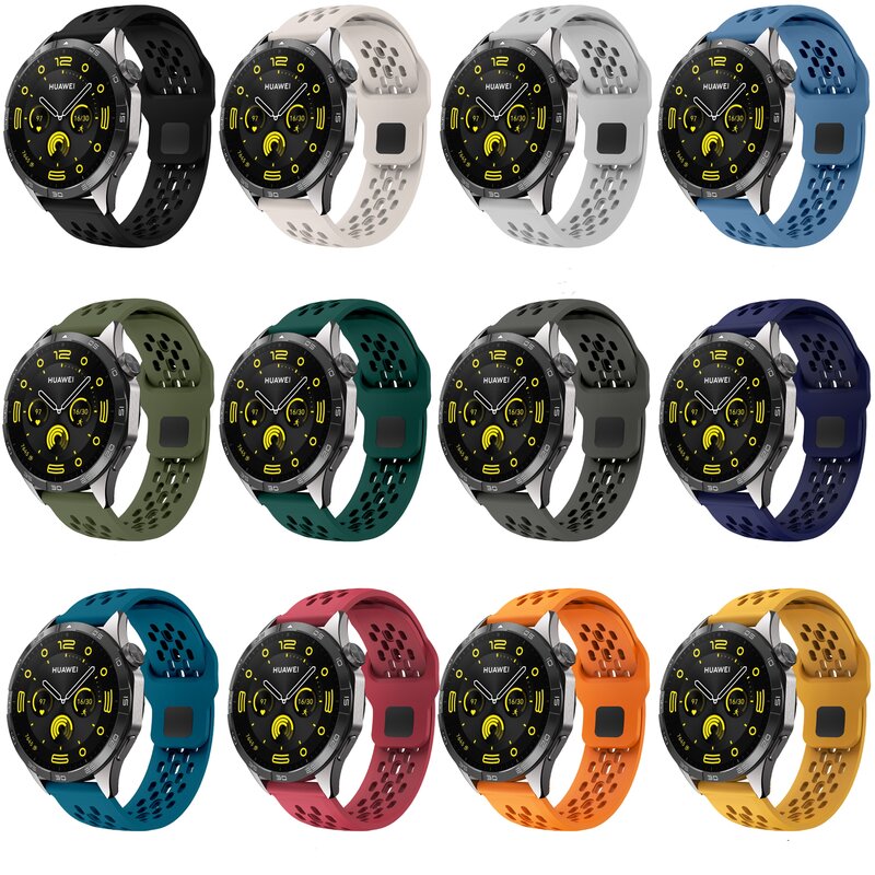 Ipanwey Universal Mesh Reverse Gesp Horlogeband 18 19 20 22Mm Quick Release-Siliconen Sport Ademende Band Voor Huawei Garmin