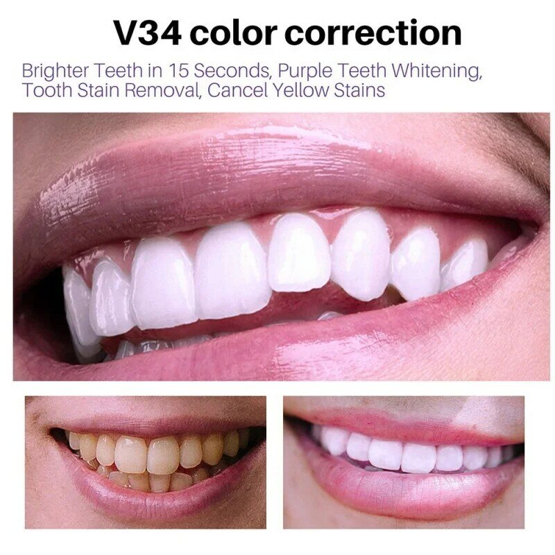 Mousse de creme dental V34, Clareamento, Manchas Amarelas Removendo, Limpeza Oral, Cuidado Dental, 50ml, 2024
