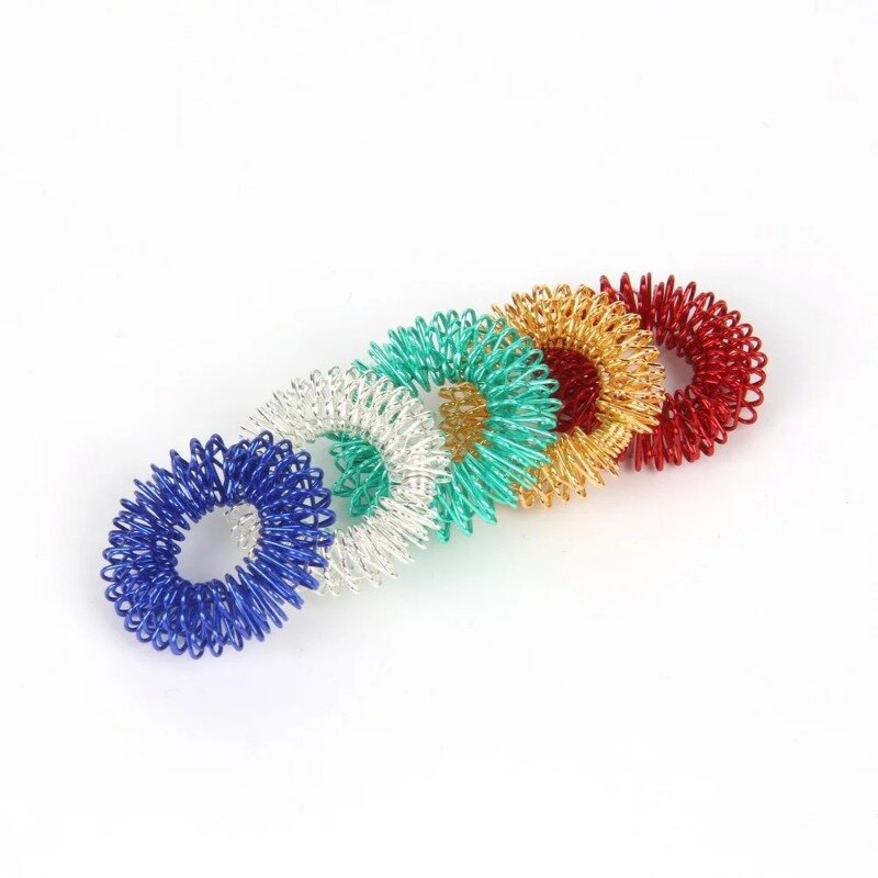 1 pçs spiky sensorial anéis de dedo anéis acupressão conjunto silencioso alívio do estresse brinquedos sensoriais fidget