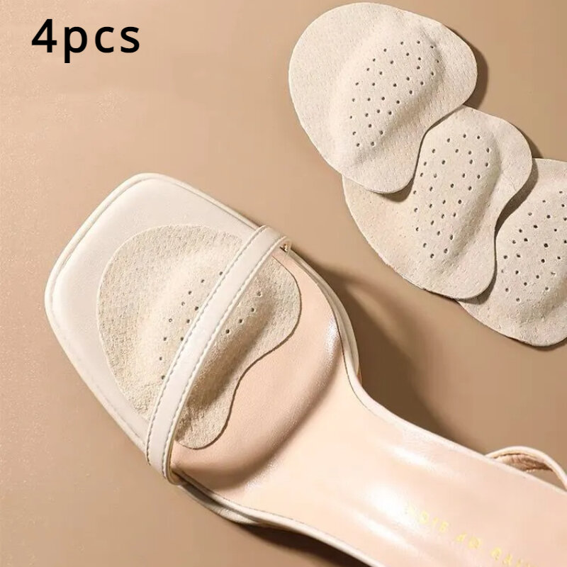 4pcs Leather Forefoot Pads for Women High Heels Anti-slip Foot Care Shoe Pads Stickers Pain Relief Insert Insoles Toe Cushions