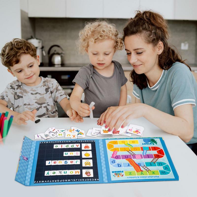Nomor kartu Flash huruf magnetik kartu permainan yang cocok nomor alfabet kartu Flash Puzzle ABC Kata mata mainan pendidikan