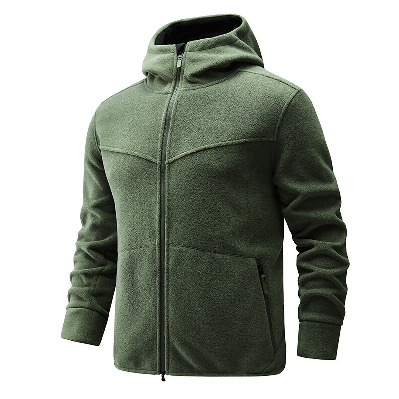 Chaqueta gruesa con capucha para hombre, ropa deportiva de lana resistente al viento y al frío, cálida para invierno