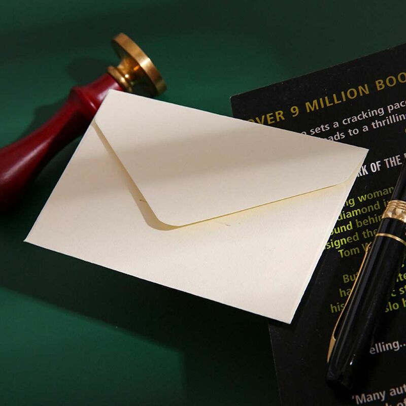 Suministros de papelería, papel de carta, portatarjetas de invitación de boda, sobre de papel Kraft pequeño, sobre de ventana en blanco
