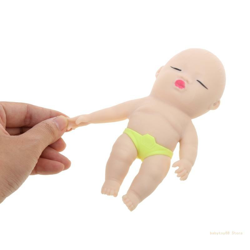 Y4UD Mainan Penghilang Stres untuk Orang Dewasa Mainan Boneka Bayi TPR Remas Tangan Mainan Cubit Remas Pengisi Goodie Bag