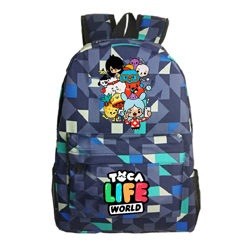 Toca Life World School Backpack Children Lightweight Bookbag Kids Toca Boca Print Backpacks Cute Cartoon School Bags Women Bag