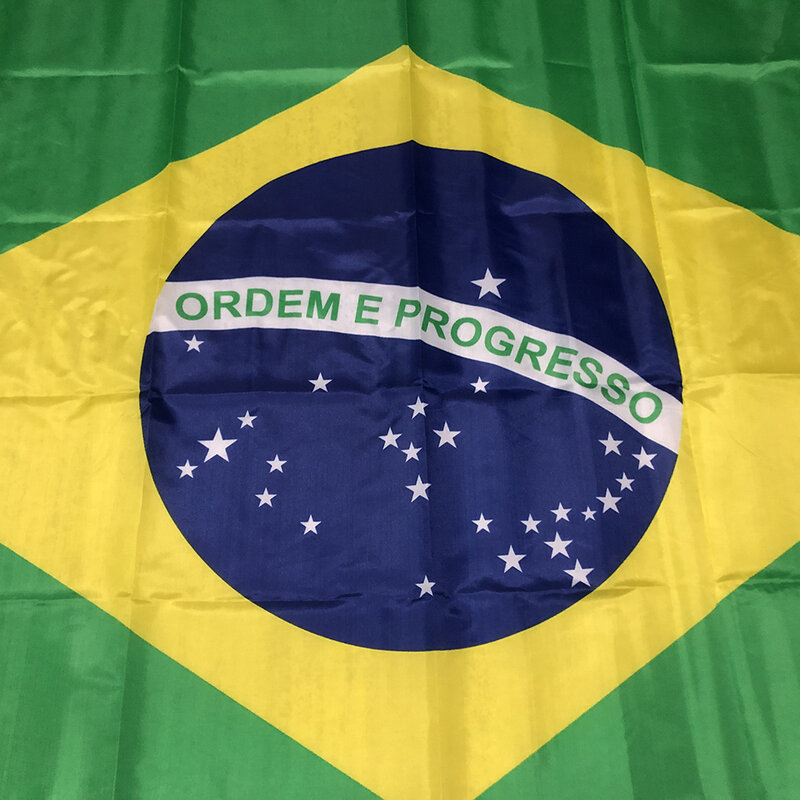 3X5 Kaki 90Cm X 150Cm Brasil Br Brasil Bendera Nasional Menggantung Poliester Cetak Digital Spanduk Bendera Nasional Brasil