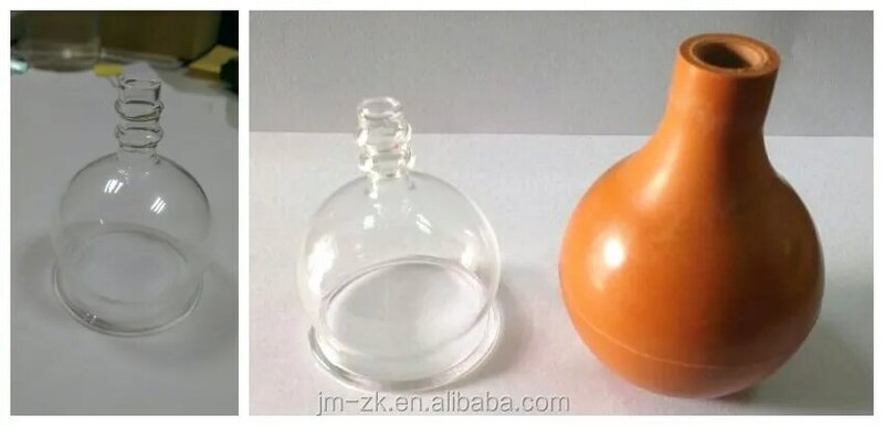Massage Cupping/Rubber Bol Glas & Plastic Zuignappen/Rubberen Zuigglazen Cupping Set