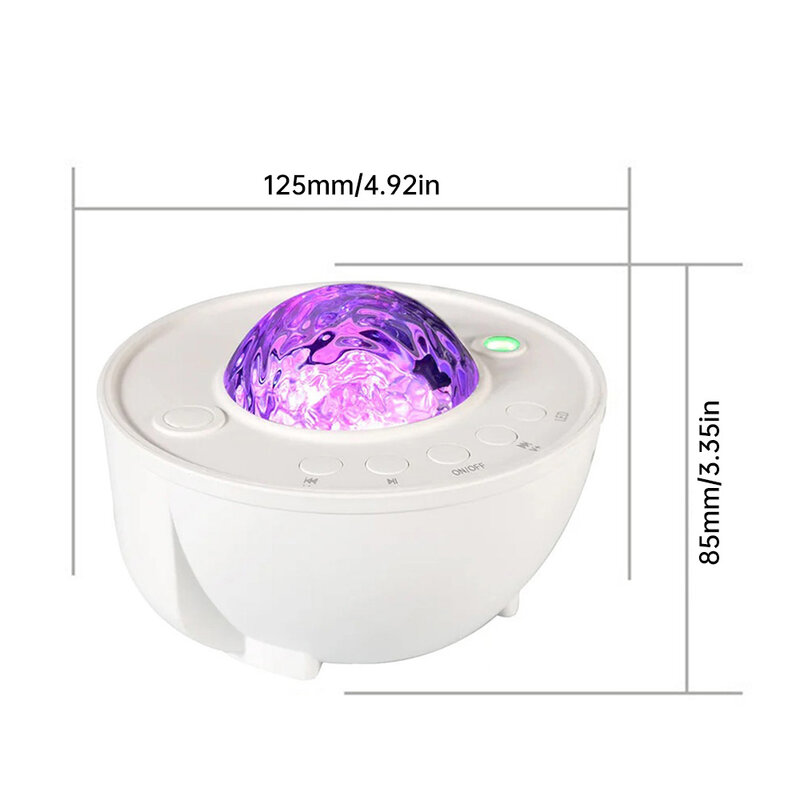 RGB Water Wave Projector Galaxy Night Light Color Changing Atmosphere Light Remote Control Party Light Bedroom Kids Room Decor