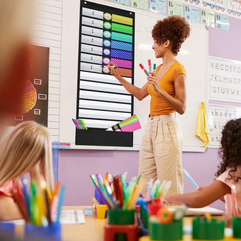 Bolso gráfico para Classroom Class Schedule, jardim de infância, para planejar o dia da sua sala de aula ou Display, estudo diário