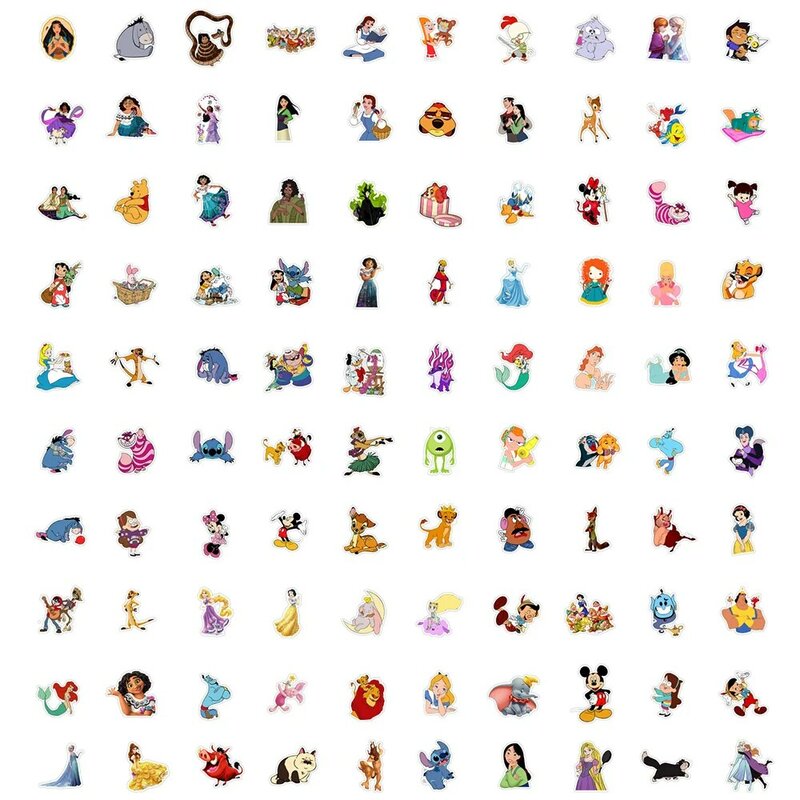 10/30/50/100/200pcs Cute Mixed Disney Anime Stickers Kids Decals Toy Phone Suitcase Notebook Cartoon Stitch Mickey Mouse Sticker