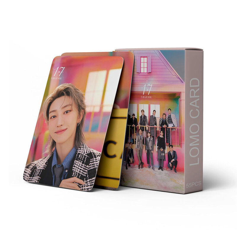 مجموعة بطاقات لومو على الطراز الكوري للجماهير ، أصنام الكبوب ، بطاقة Wonwoo Jeonghan Boxed ، 17 أفضل ألبوم ، 17 هنا مباشرة ، 55 * لكل مجموعة