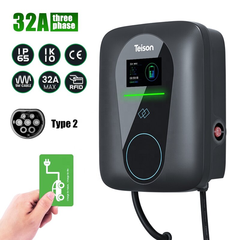 Teison RFID карта EV wallbox быстрое зарядное устройство тип 2 розетка Бытовое использование
