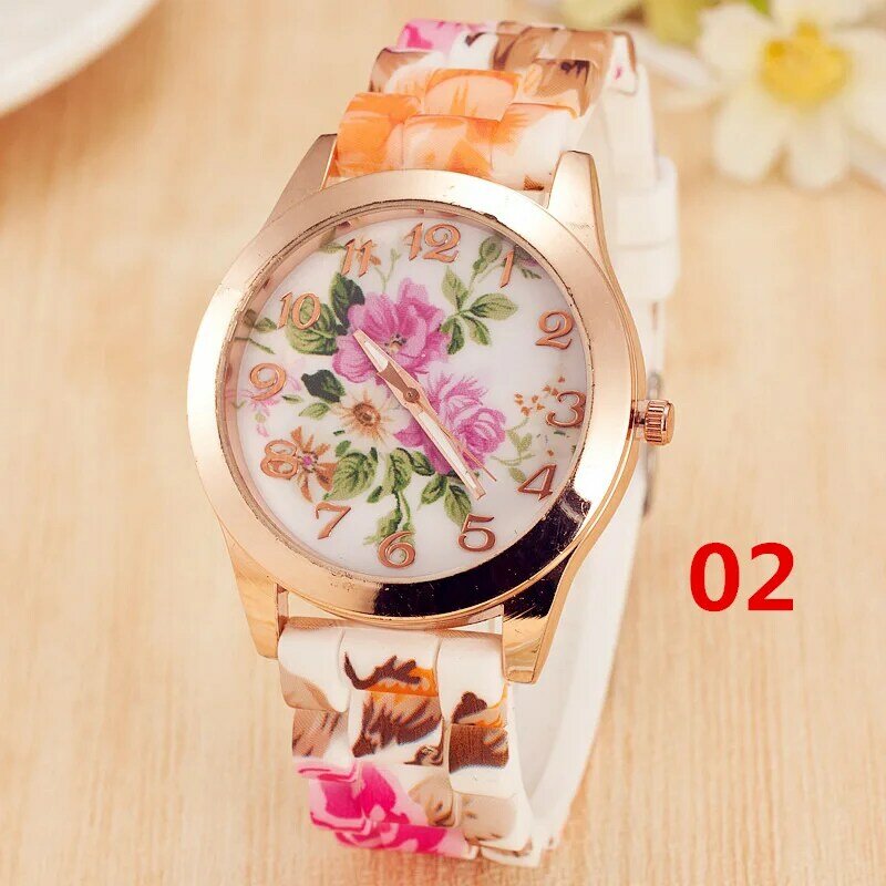1/3PCS Ideal Gift For Women Flower Pattern Wristwatch Stunning Multi-color Design Fashion Luxury Wristwatch Ladies Elegant