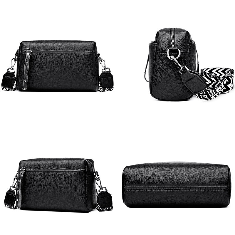 High Quality Soft Leather Women's Shoulder Bag Fashionable Trendy Handbag Designer Female Messenger Bags Girls' Handbag Wallet