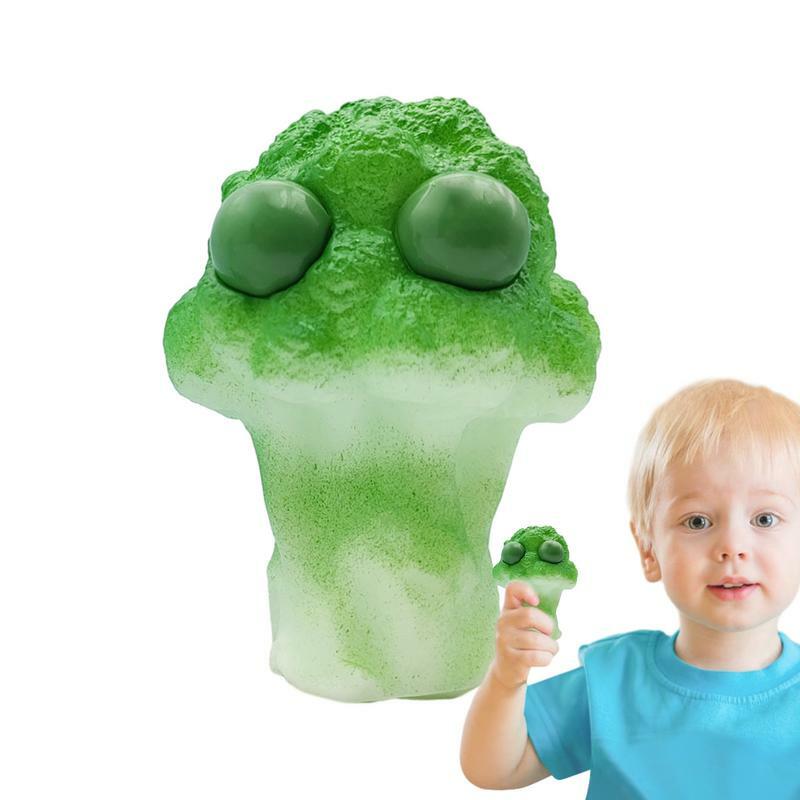 Mainan Fidget PVC melar mainan mata Pop out dalam bentuk brokoli yang unik produk Fidget untuk ruang tamu kamar tidur belajar