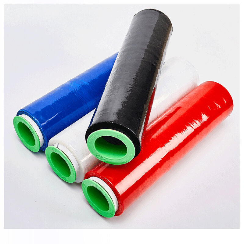 Pe Stretch Wrap Film Stofdicht Lekvrij Protectiive Vers Houden Verpakking Film Bandage 50Cm Transparant Geel Rood Zwart Blauw