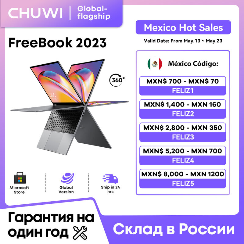 CHUWI-FreeBook Laptop Tablet, 2 em 1, Intel i3 1215U, 12GB LPDDR5, 512G SSD, Windows 11, 13.5 ", IPS FHD Display, Wi-Fi 6, 2256x1504