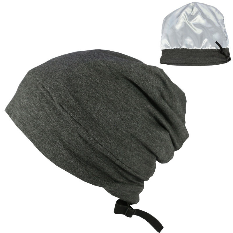 Bonnet cetim macio para mulheres e homens, chapéu forrado do gorro do sono, chapéu de bambu, cabelo natural, boné de enfermeira, chapéu frizzy, moda