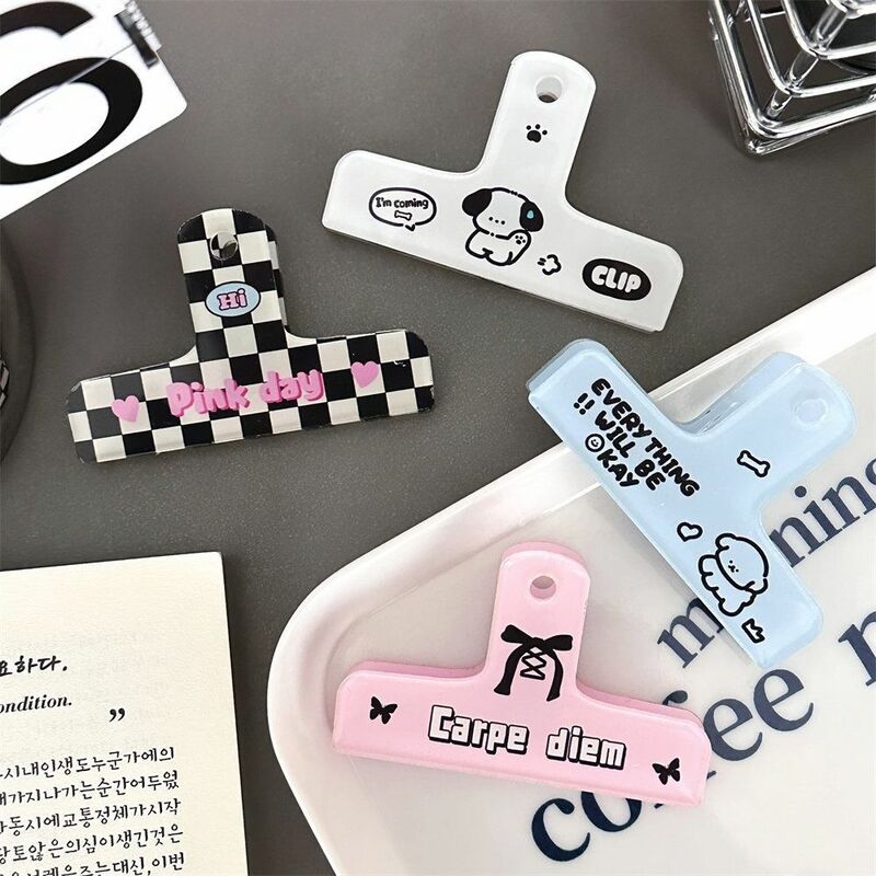 Acrylic Long Tail Clip Office Accessories Minimalist Simple File Ticket Clip Portable High Appearance Binder Clip Photos